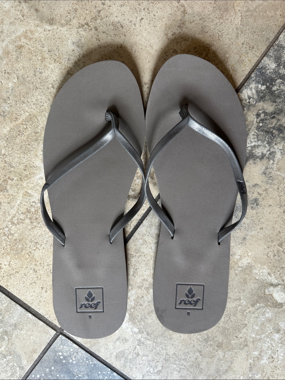 Reef Women's Metallic Gray Flip Flop Sandals